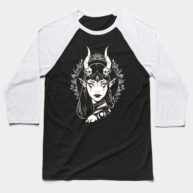 Gothic Elf Baseball T-Shirt by Daaiana